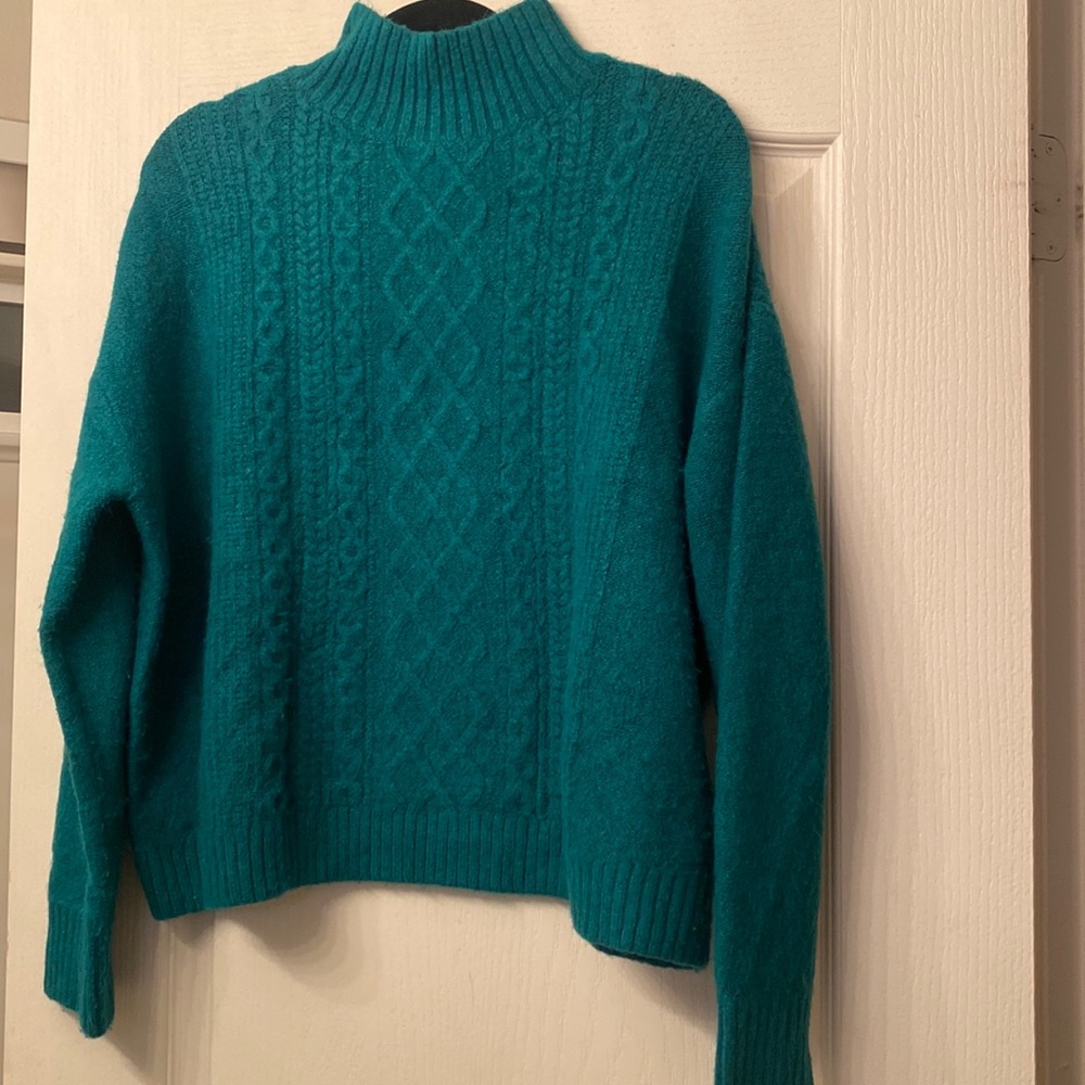 Green mock neck sweater